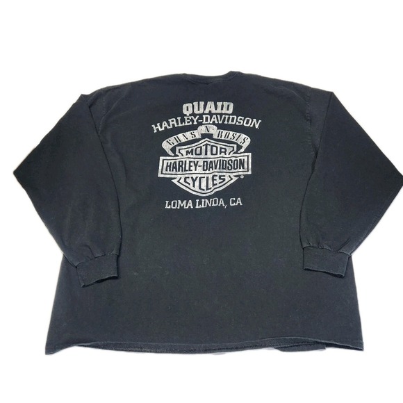 RARE Guns N Roses x Harley Davidson Long Sleeve Shirt XL Bravado Licensed - Picture 2 of 9